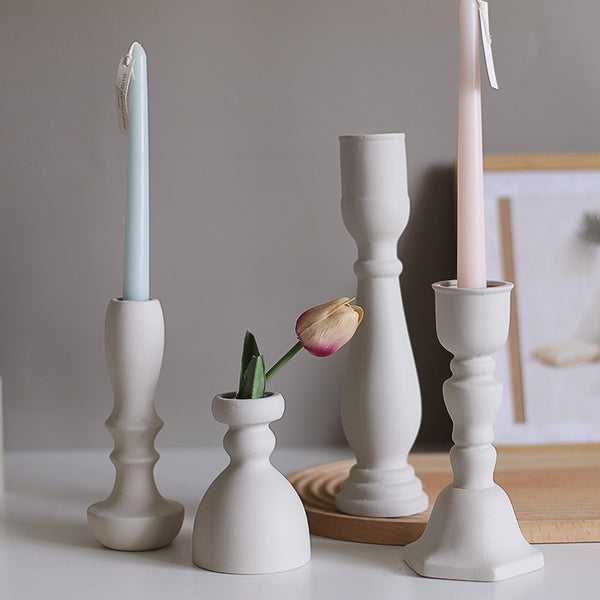 Dual-Purpose Ceramic Vase Candle Holder