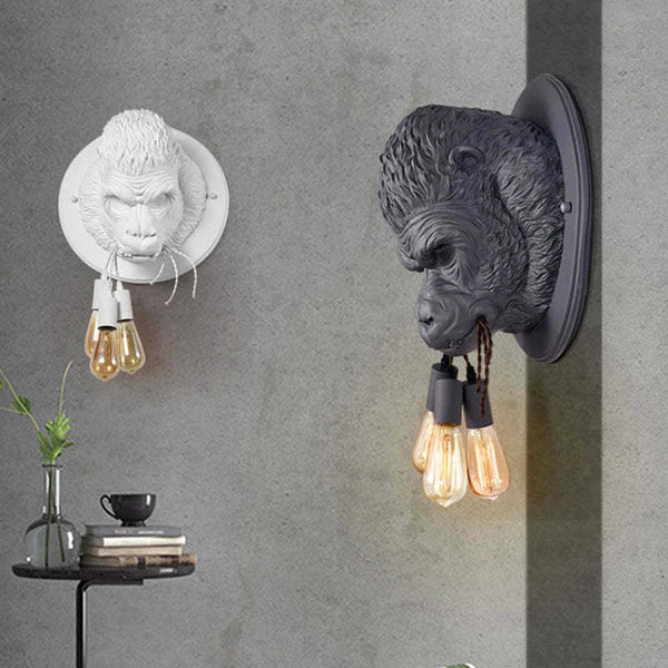 Gorilla Sculpture Wall Lamp
