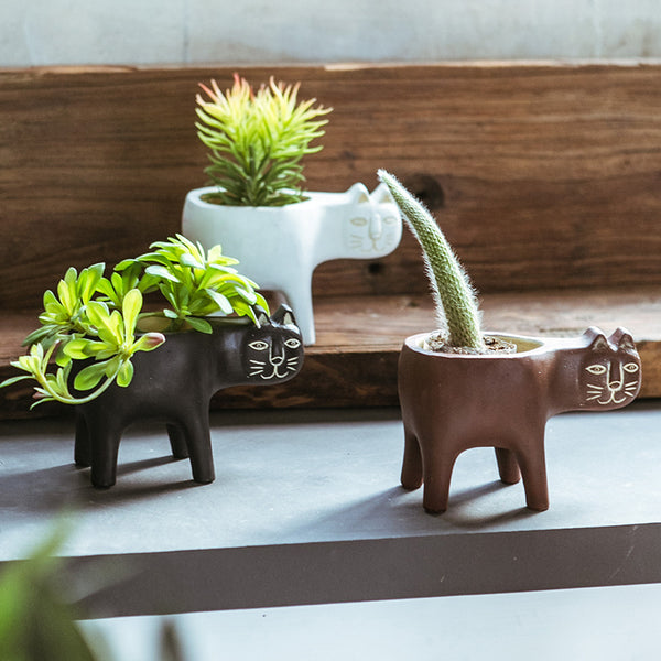 Cartoon Cat Shaped Plant Pot