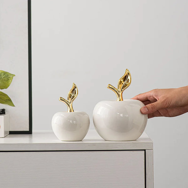 Festive Ceramic Apple Christmas Ornament