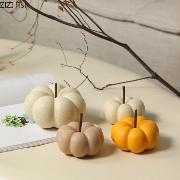 Ceramic Pumpkin Ornaments Desktop Display Statue Sculpture Home Decoration Accessories Miniatures Figurines Crafts gift