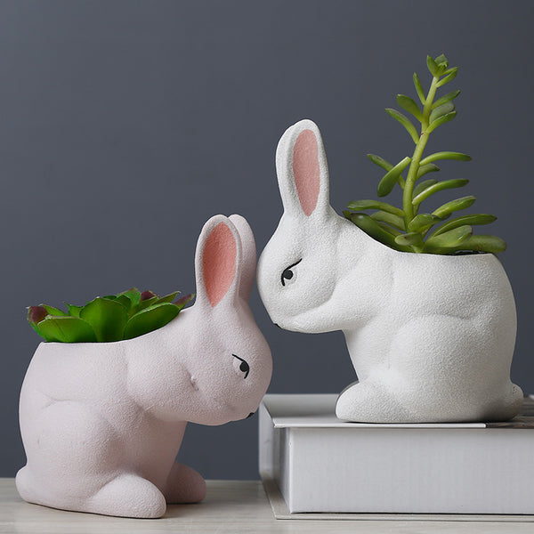 Creative Lovely Rabbit Animal Basin Decoration On The Table